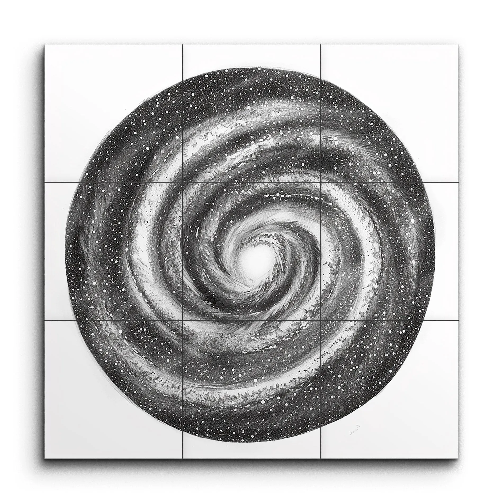 Monochrome Spiral Galaxy Art