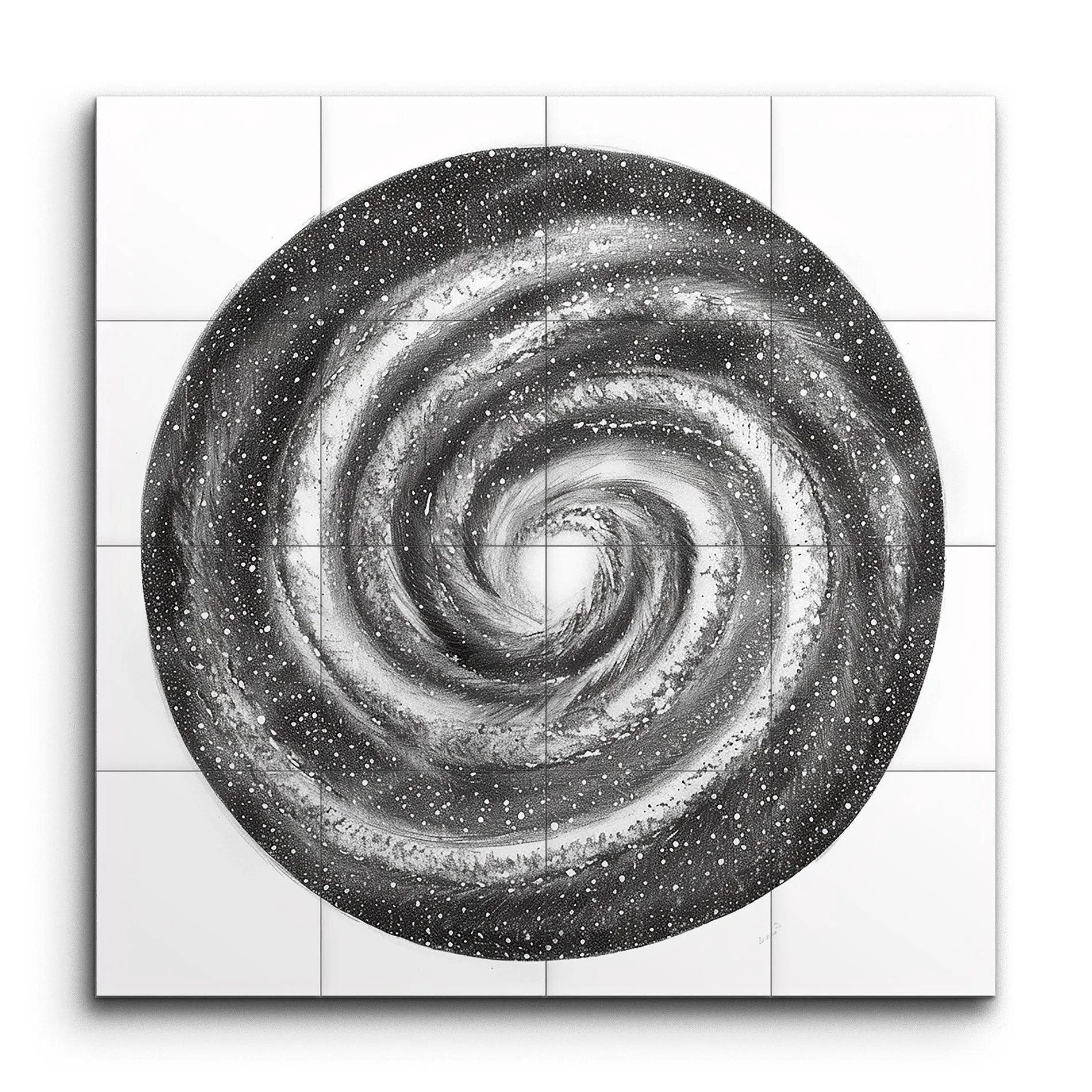 Monochrome Spiral Galaxy Art