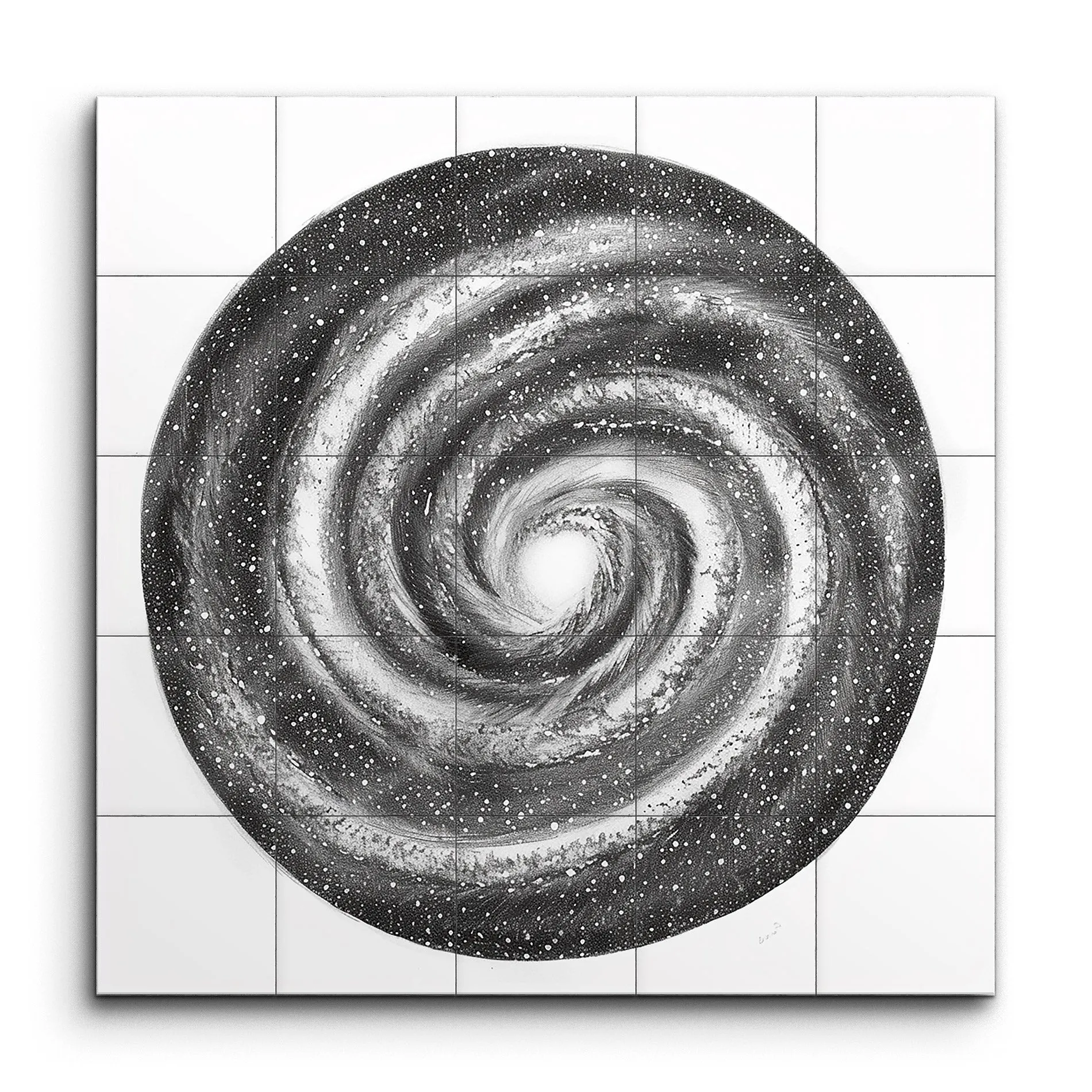 Monochrome Spiral Galaxy Art
