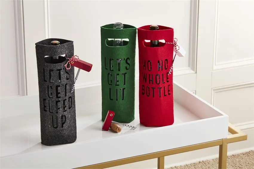 Mud Pie - Christmas Wine Bag Sets