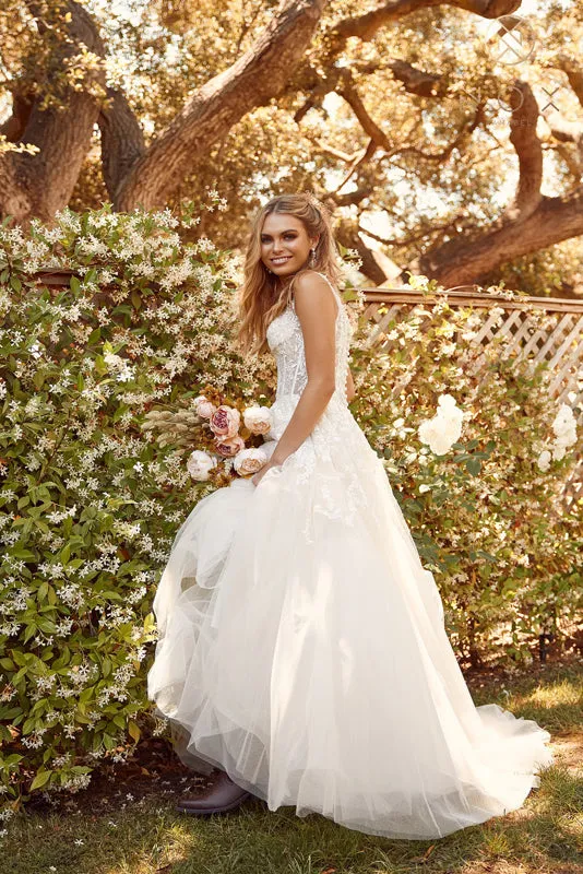NOX ANABEL JH925 Off Shoulder Floral Applique Bridal Gown