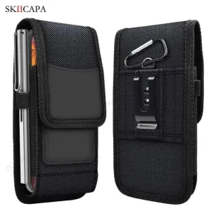 Oxford Cloth Leather Waist Bag Pouch with Belt Clip for Samsung S24 Ultra Plus and Galaxy A Series Phones