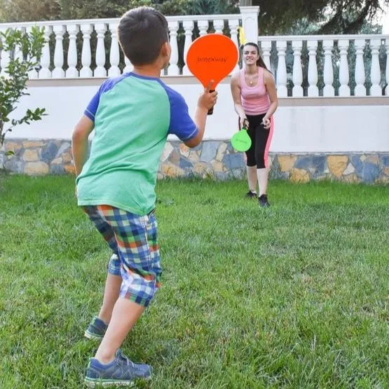 Paddle Ball Game Bundle With 2 Wooden Racket Paddles
