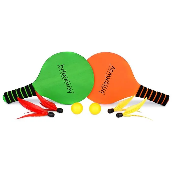 Paddle Ball Game Bundle With 2 Wooden Racket Paddles