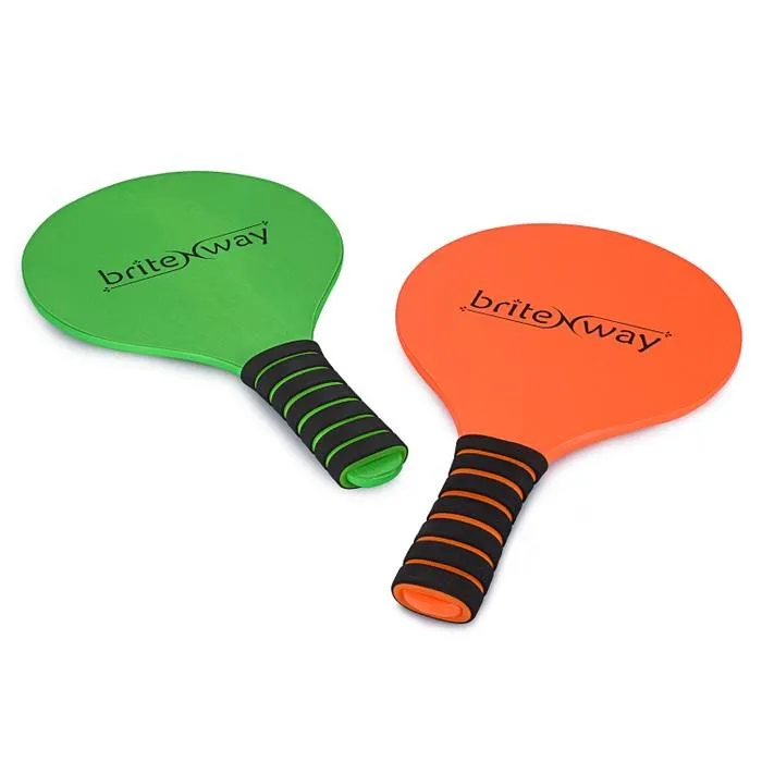 Paddle Ball Game Bundle With 2 Wooden Racket Paddles