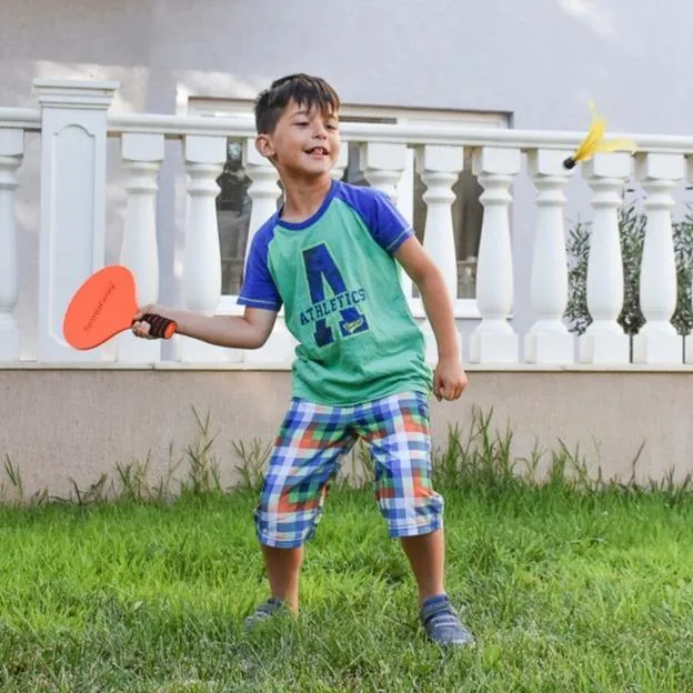 Paddle Ball Game Bundle With 2 Wooden Racket Paddles