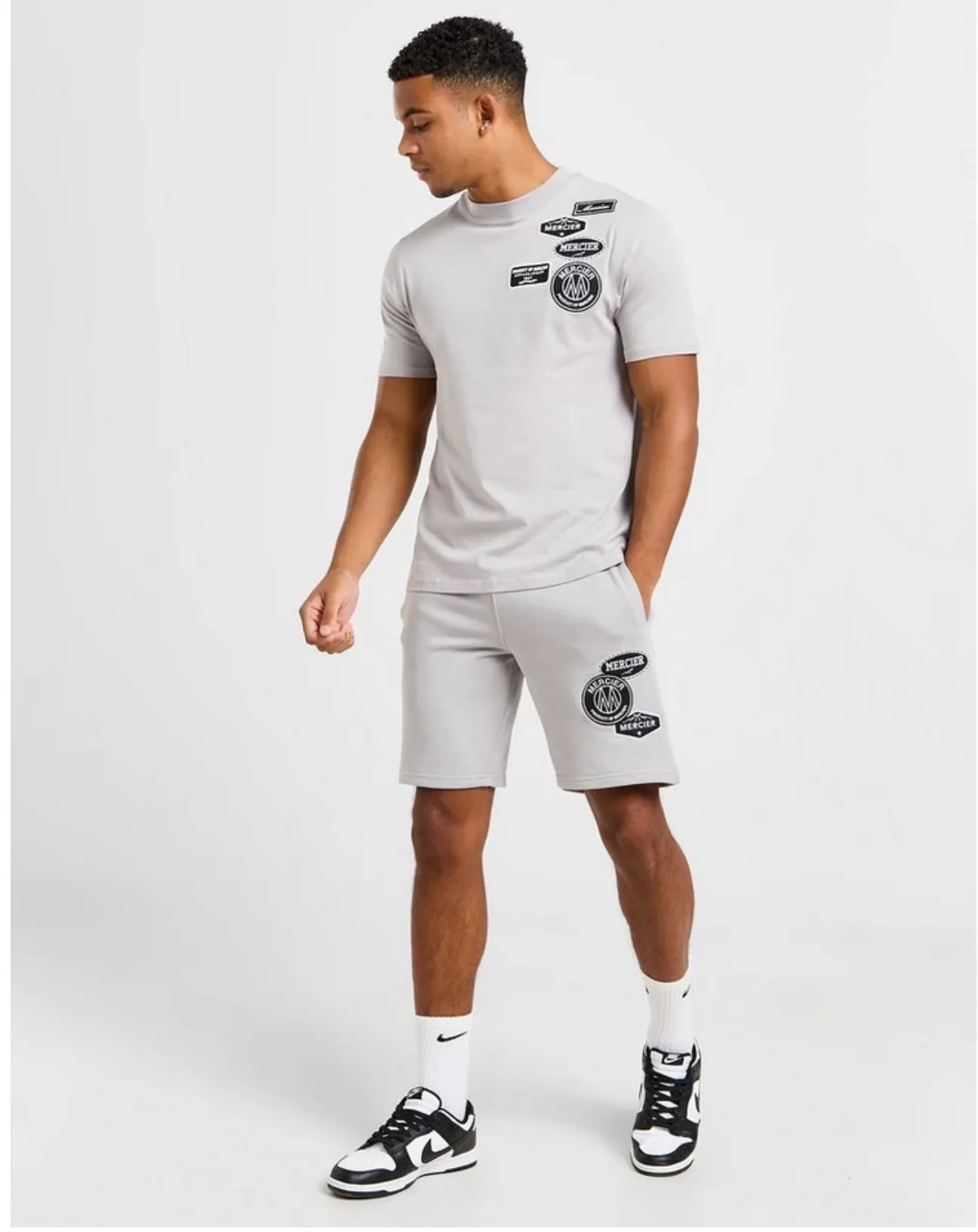 Pebble Grey Mono Badge Tshirt