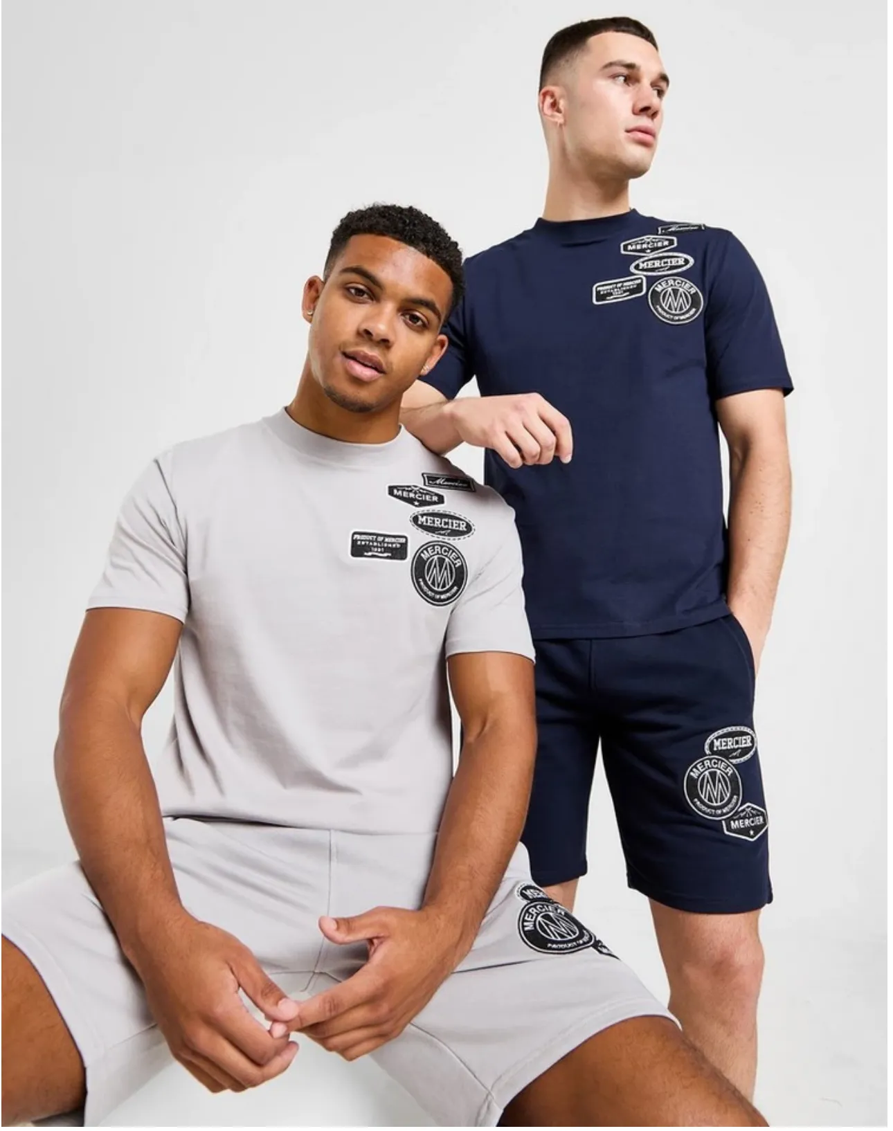 Pebble Grey Mono Badge Tshirt