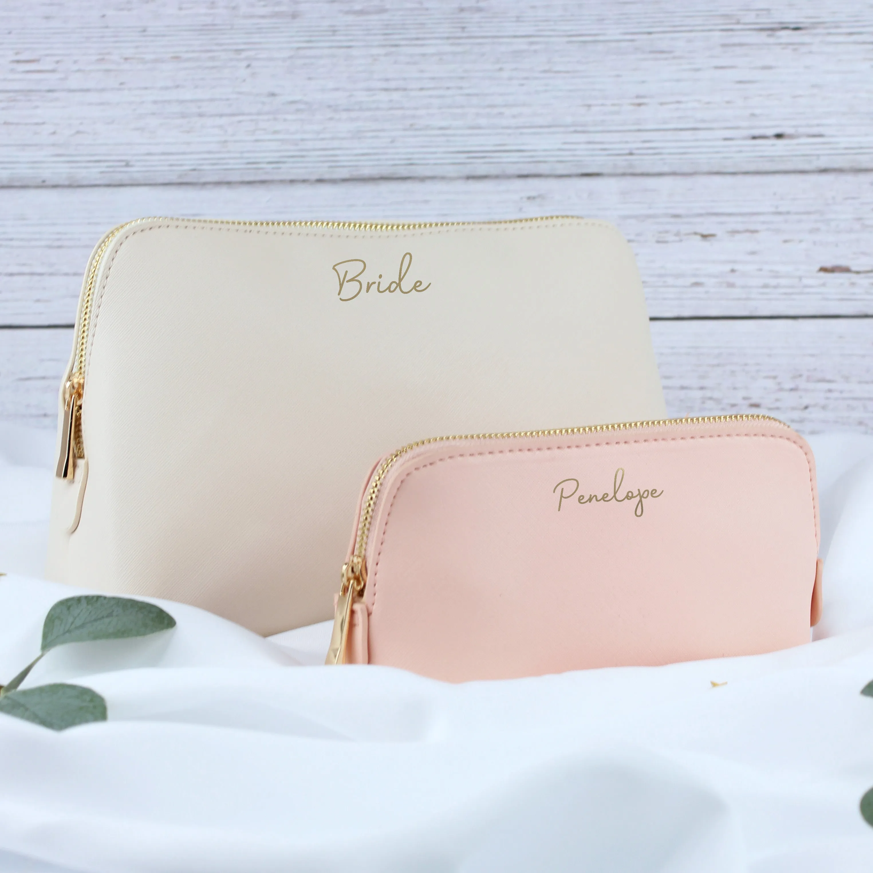 Personalised PU Leather Make Up Bag Set