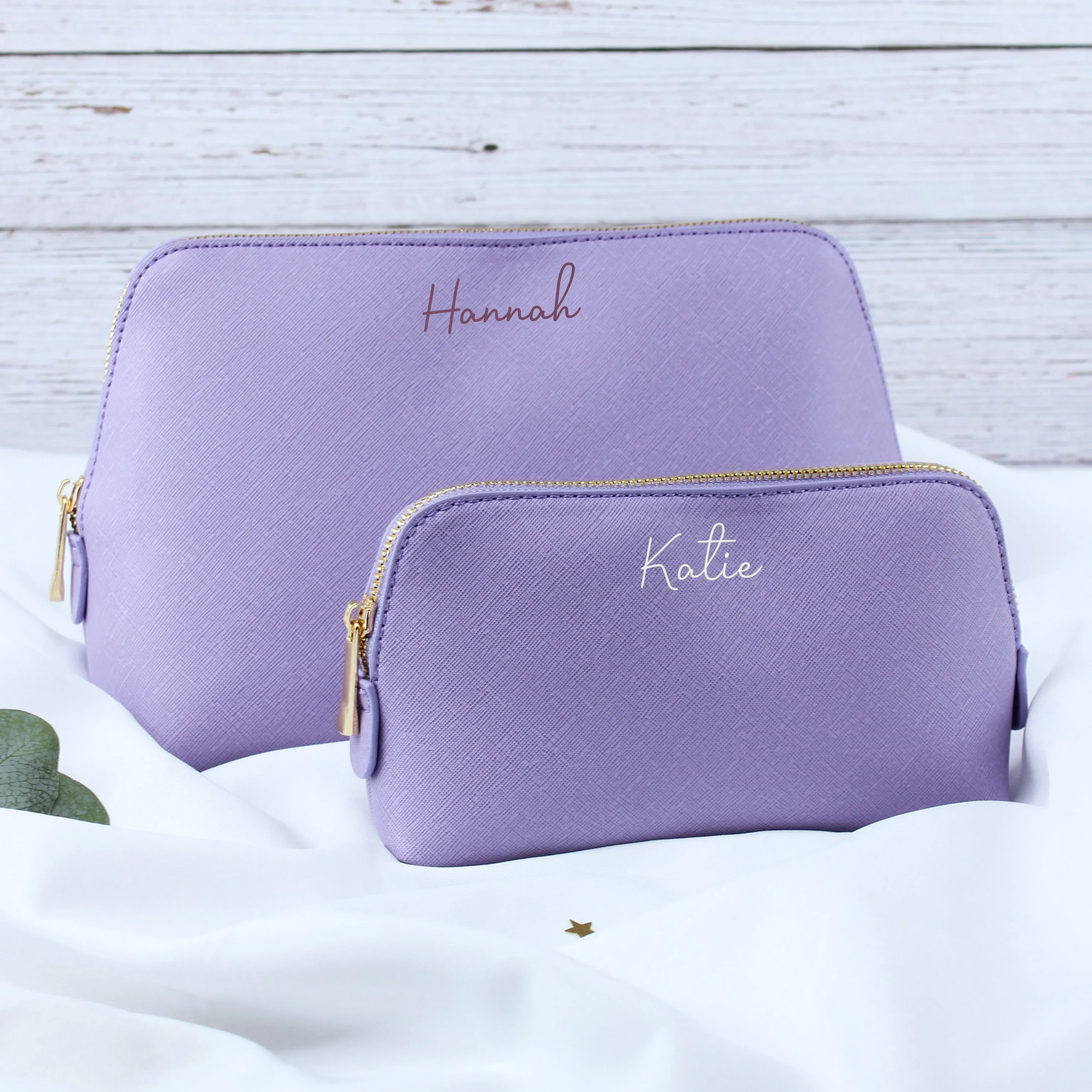 Personalised PU Leather Make Up Bag Set
