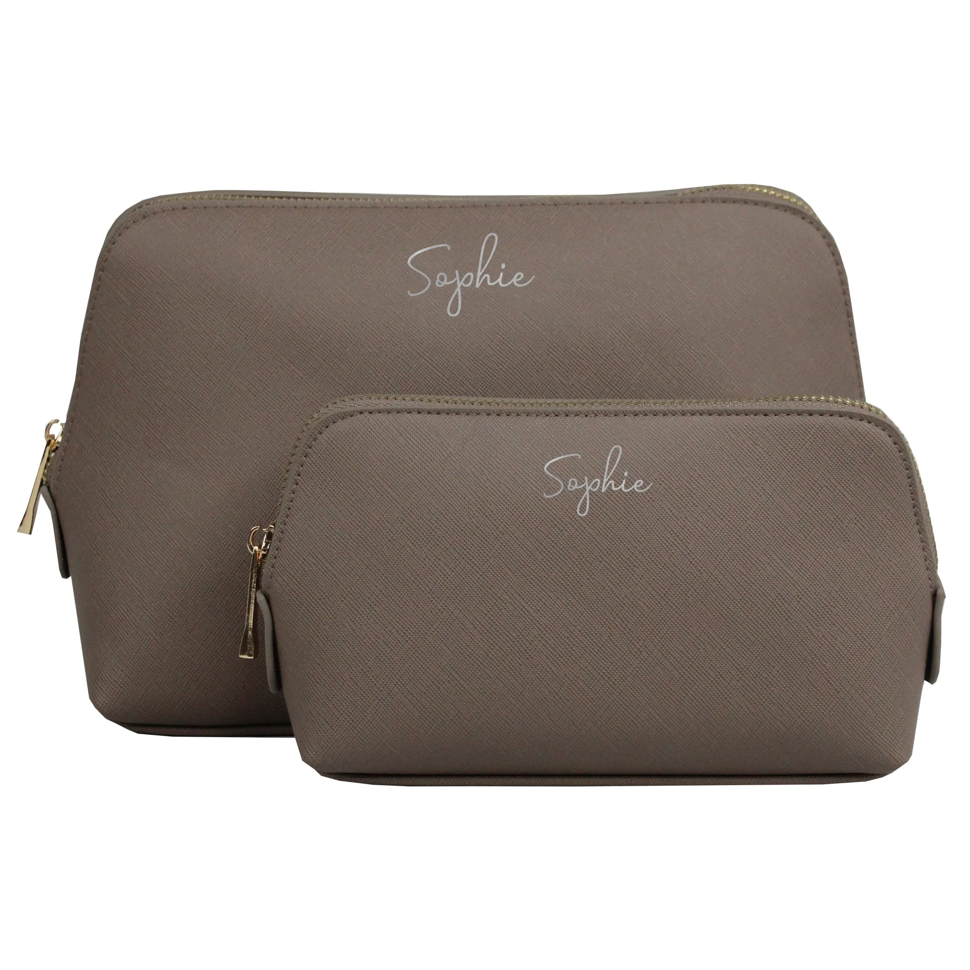 Personalised PU Leather Make Up Bag Set