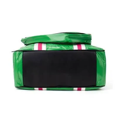 Puffer Pickle Ball Tote Green with Pink Stripe 