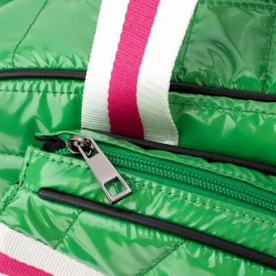 Puffer Pickle Ball Tote Green with Pink Stripe 
