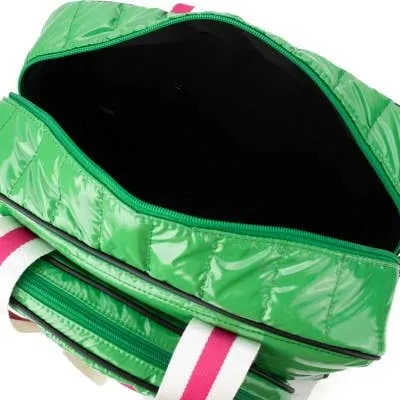 Puffer Pickle Ball Tote Green with Pink Stripe 