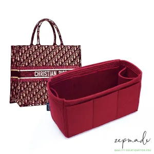 Purse Organizer for Dior Book Tote, Bag Organizer with Single Bottle Holder and Exterior Pockets
