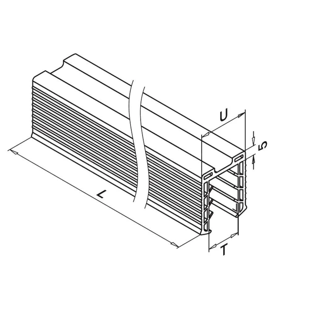 Q-railing Gasket For Cap Rail For 3/4'' - 19mm - Monolithic Glass - 16.4' - 5000mm Length