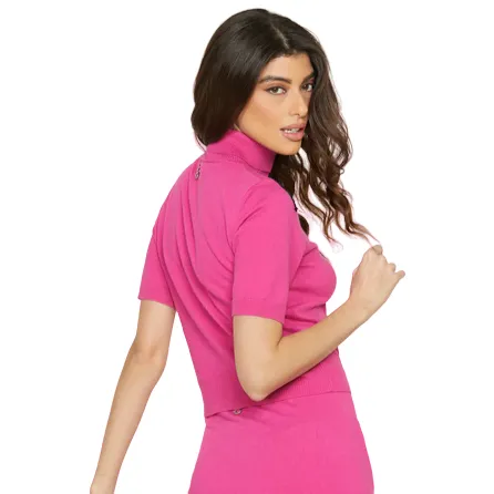 Relish maglia manica corta con collo alto passamaneria perline RDA2302605034 1476 Luce bacca