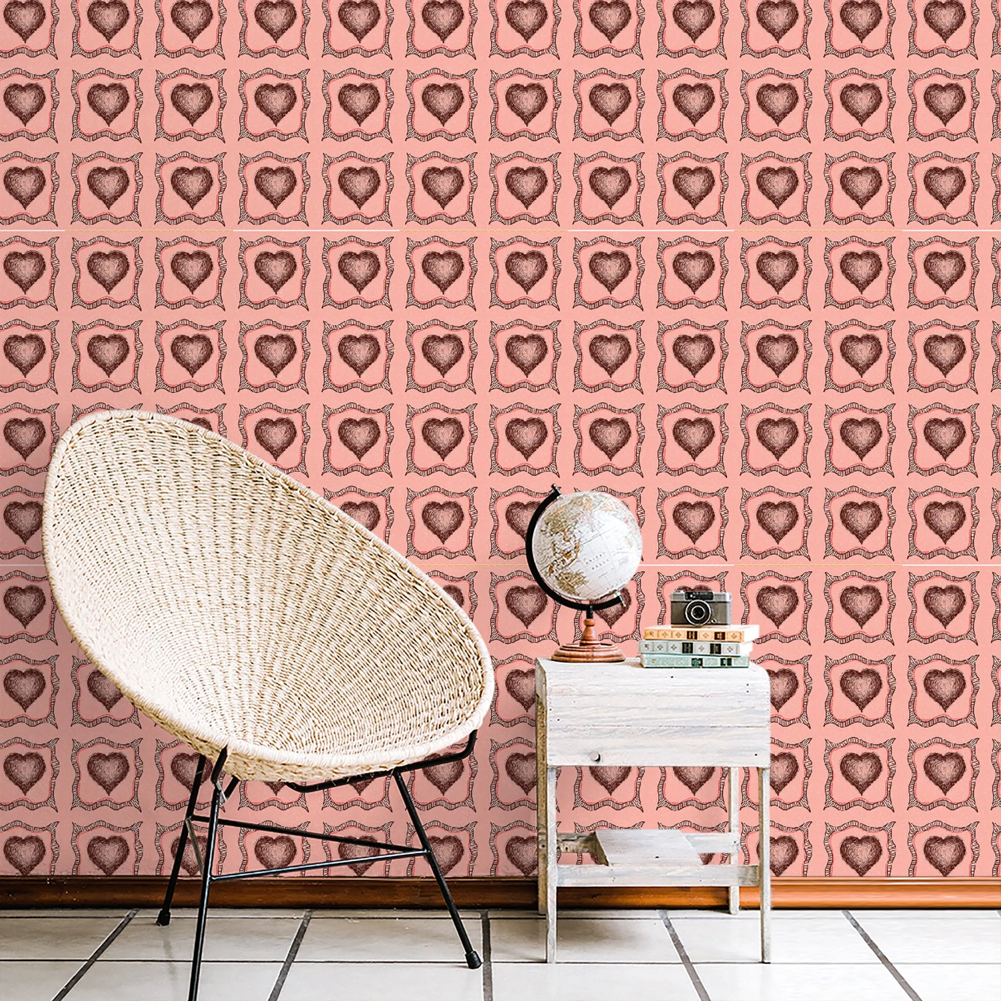 Requited Love Peel & Stick Removable Fabric Wallpaper - Designed by Michigan Artists