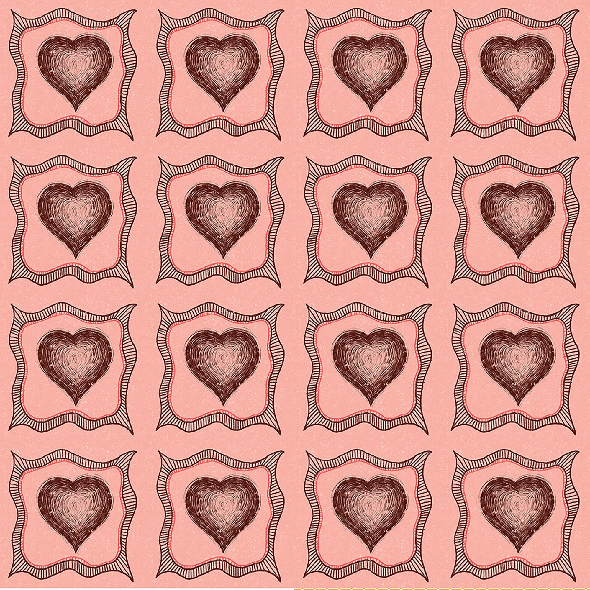 Requited Love Peel & Stick Removable Fabric Wallpaper - Designed by Michigan Artists