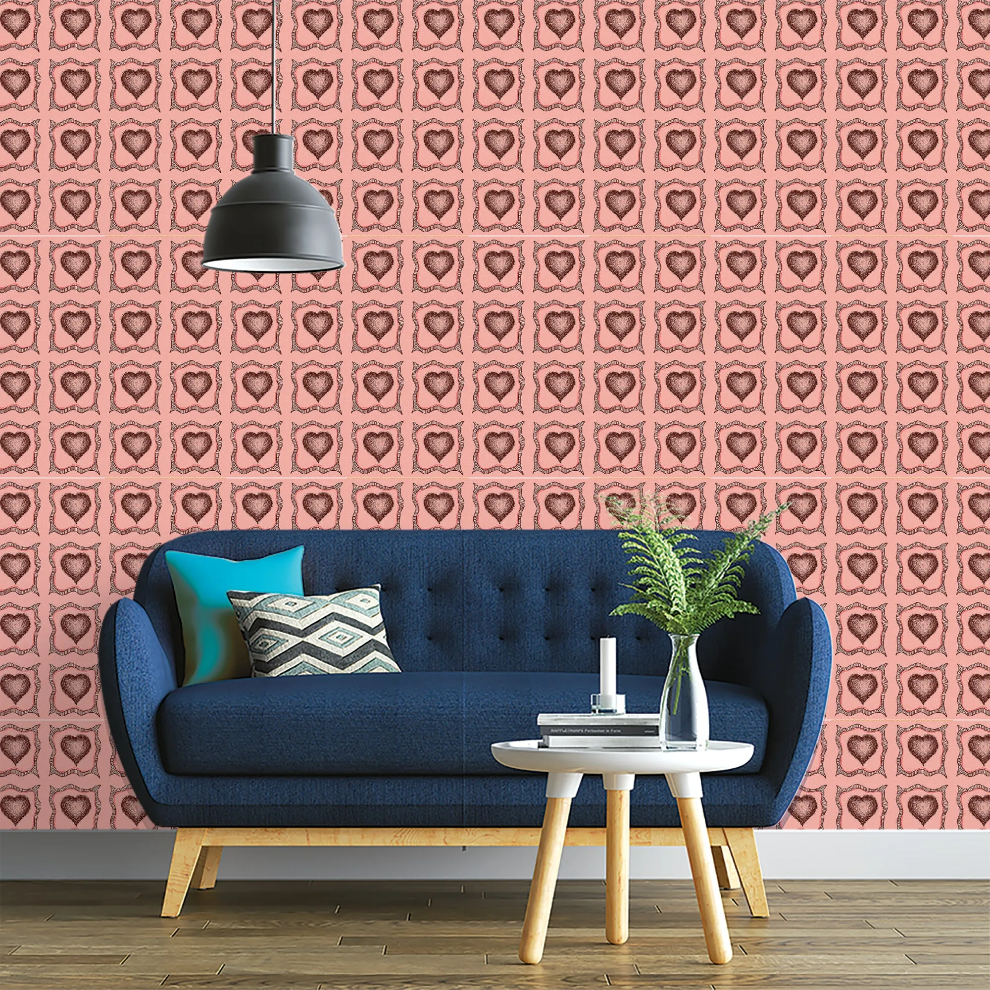 Requited Love Peel & Stick Removable Fabric Wallpaper - Designed by Michigan Artists