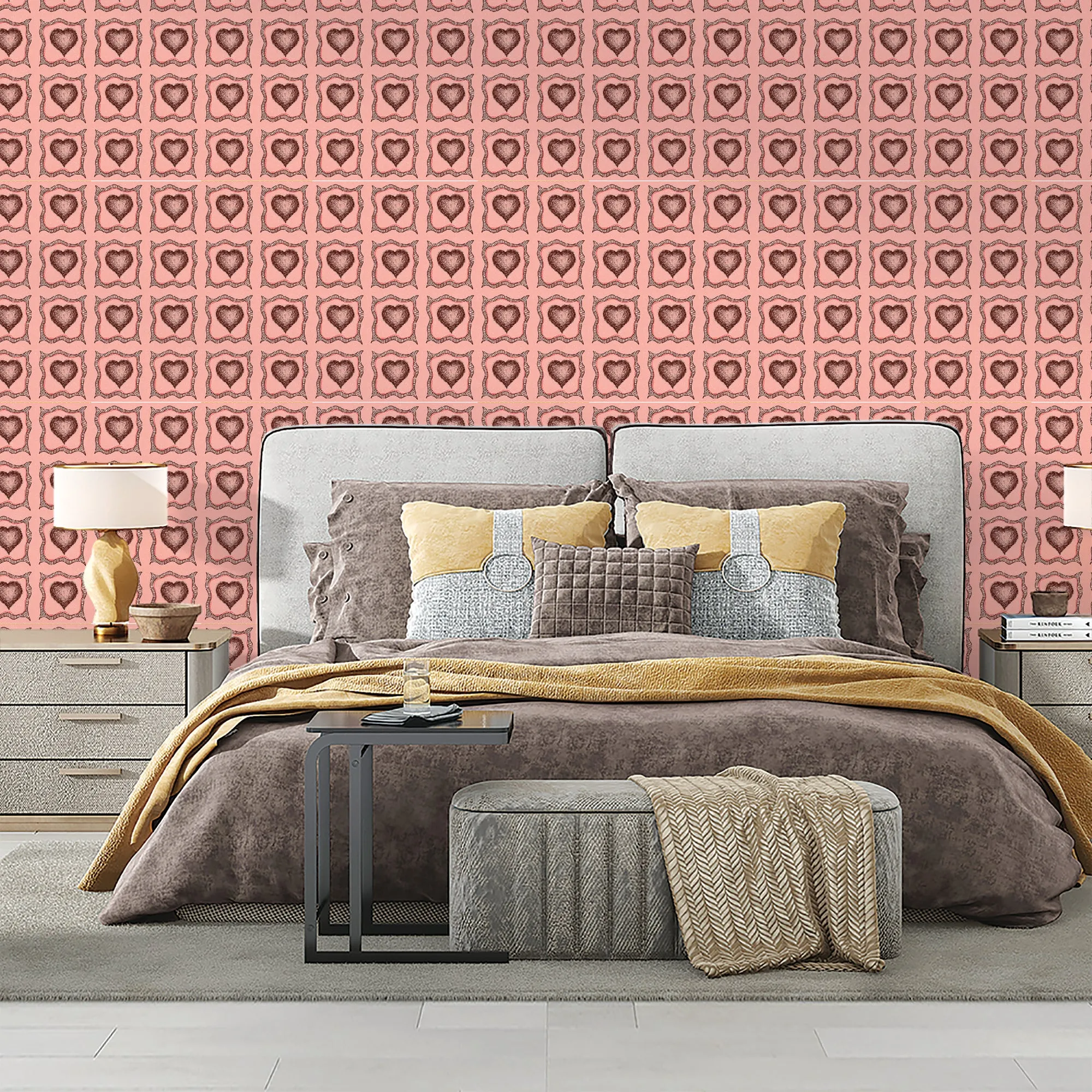 Requited Love Peel & Stick Removable Fabric Wallpaper - Designed by Michigan Artists