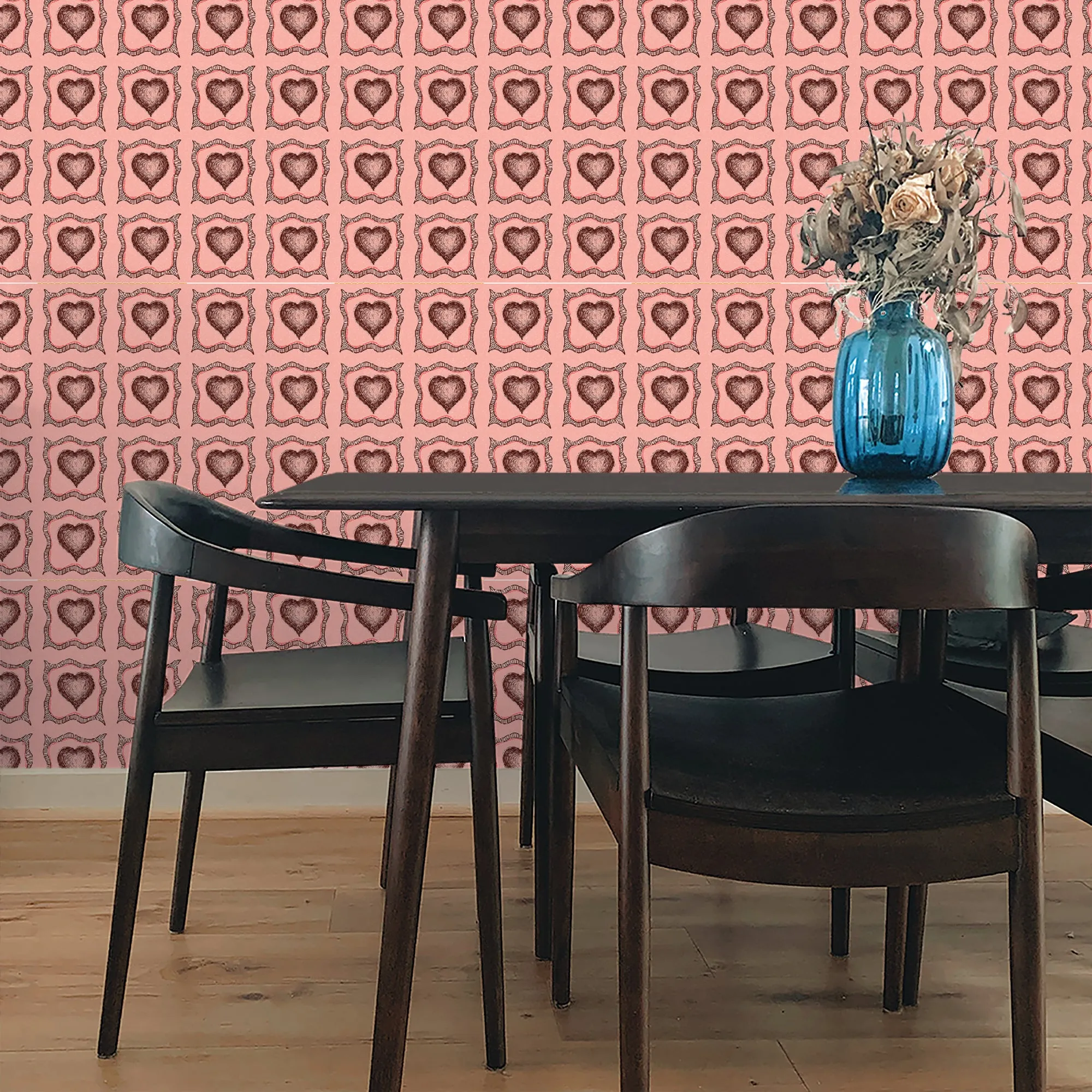 Requited Love Peel & Stick Removable Fabric Wallpaper - Designed by Michigan Artists