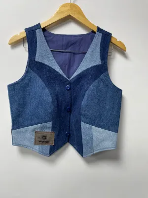 Reworked Branded Monochrome Waistcoat