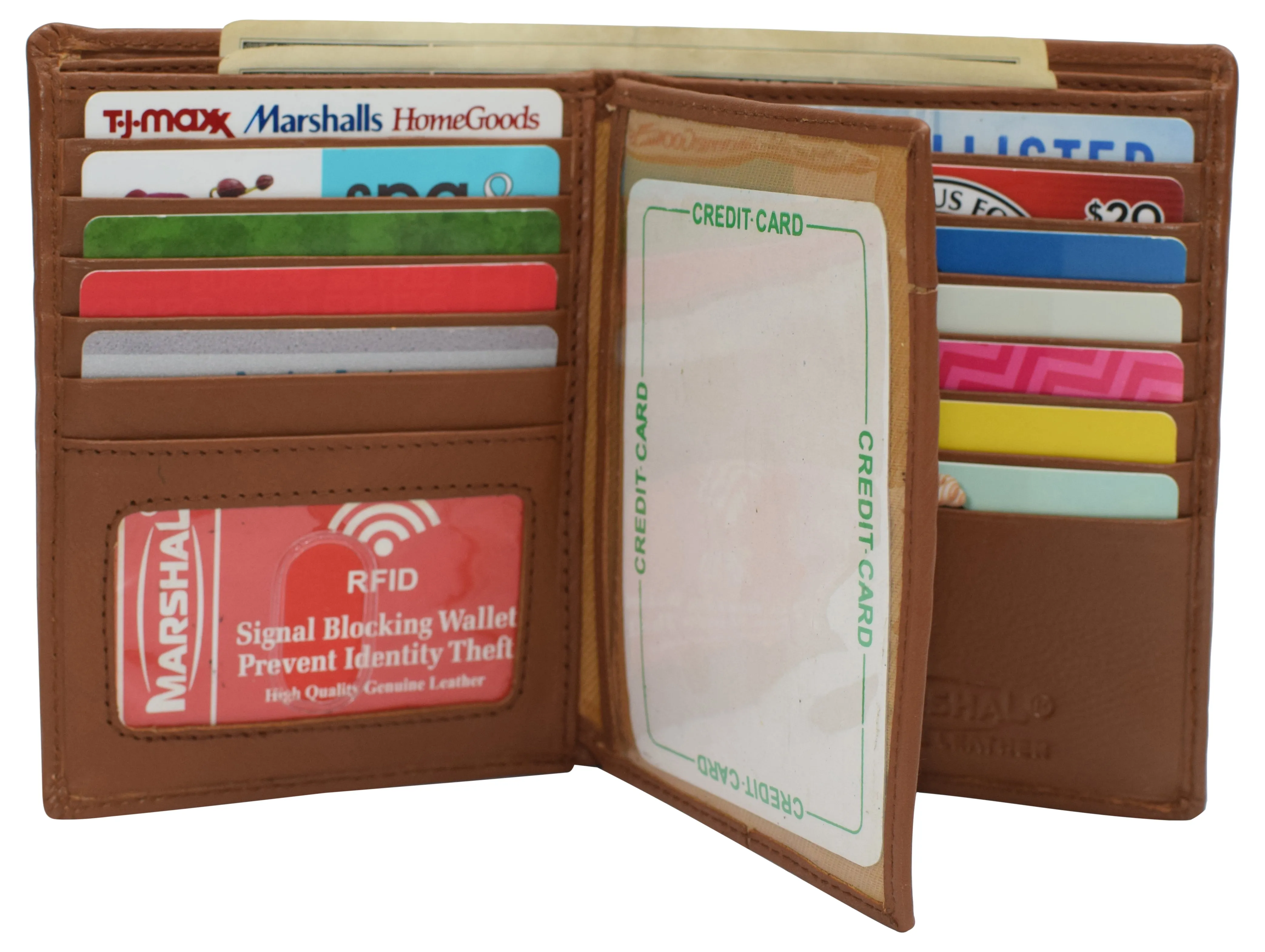 RFID Blocking Large Bifold Hipster Genuine Leather Men's Wallet 635502