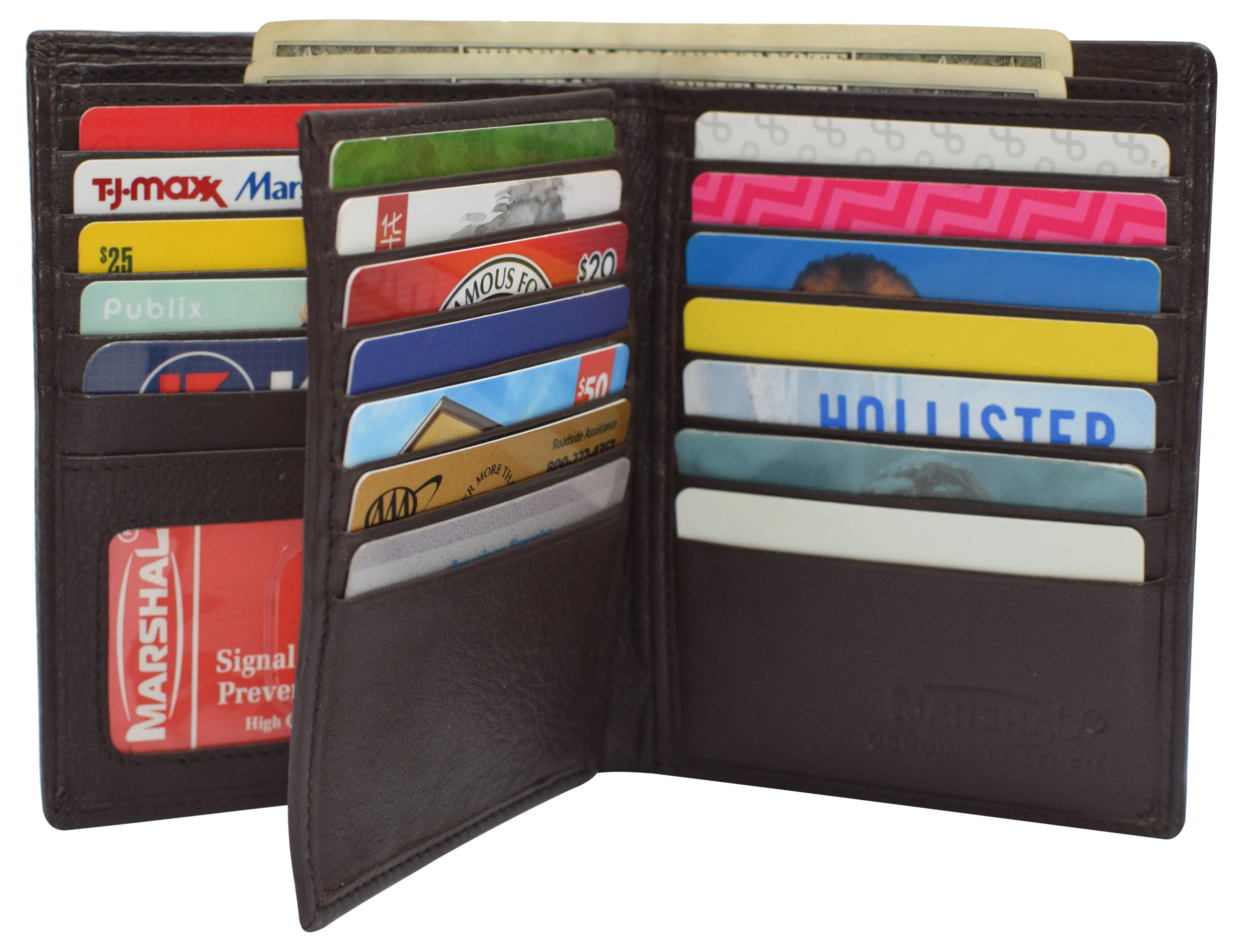 RFID Blocking Large Bifold Hipster Genuine Leather Men's Wallet 635502