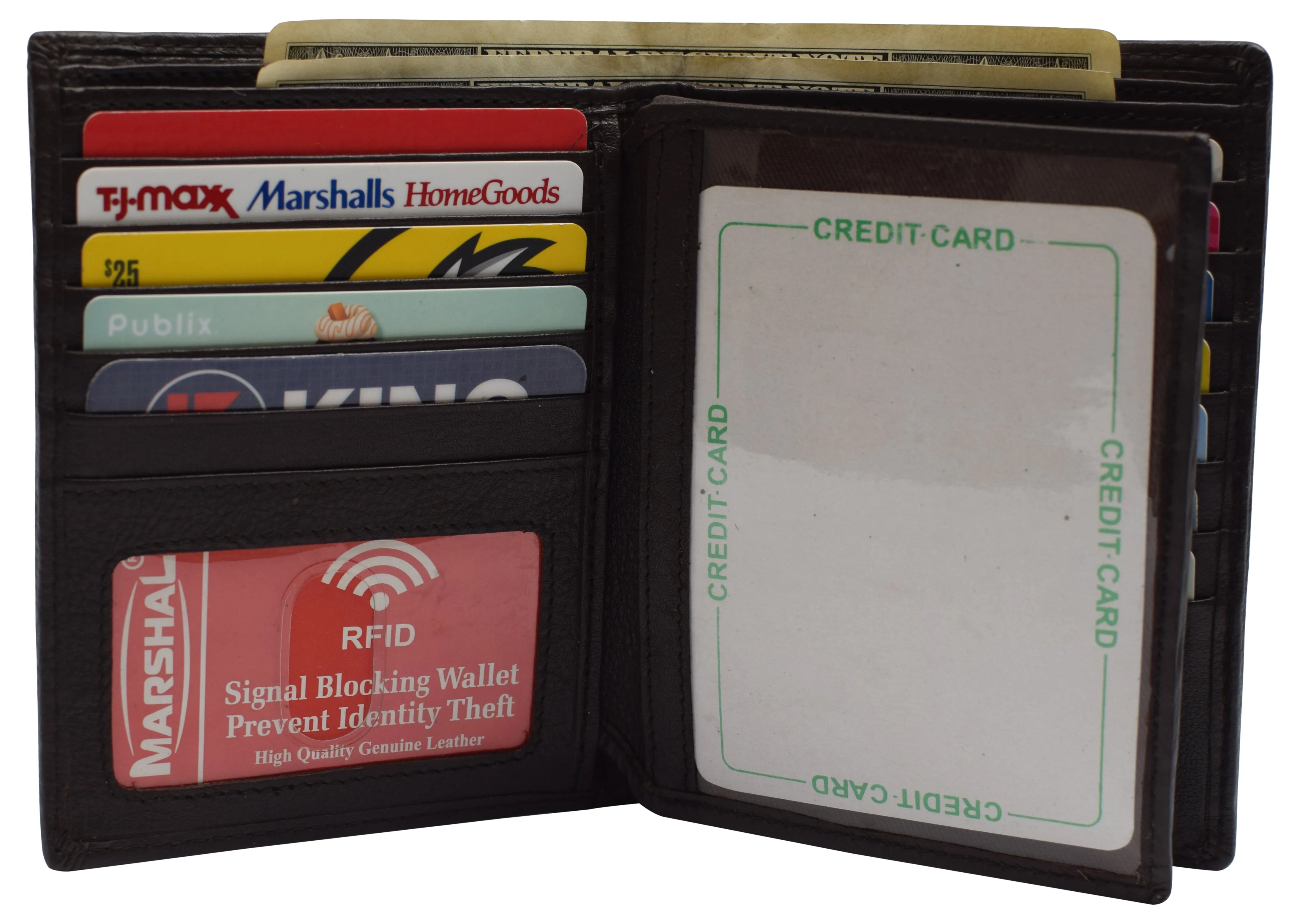 RFID Blocking Large Bifold Hipster Genuine Leather Men's Wallet 635502