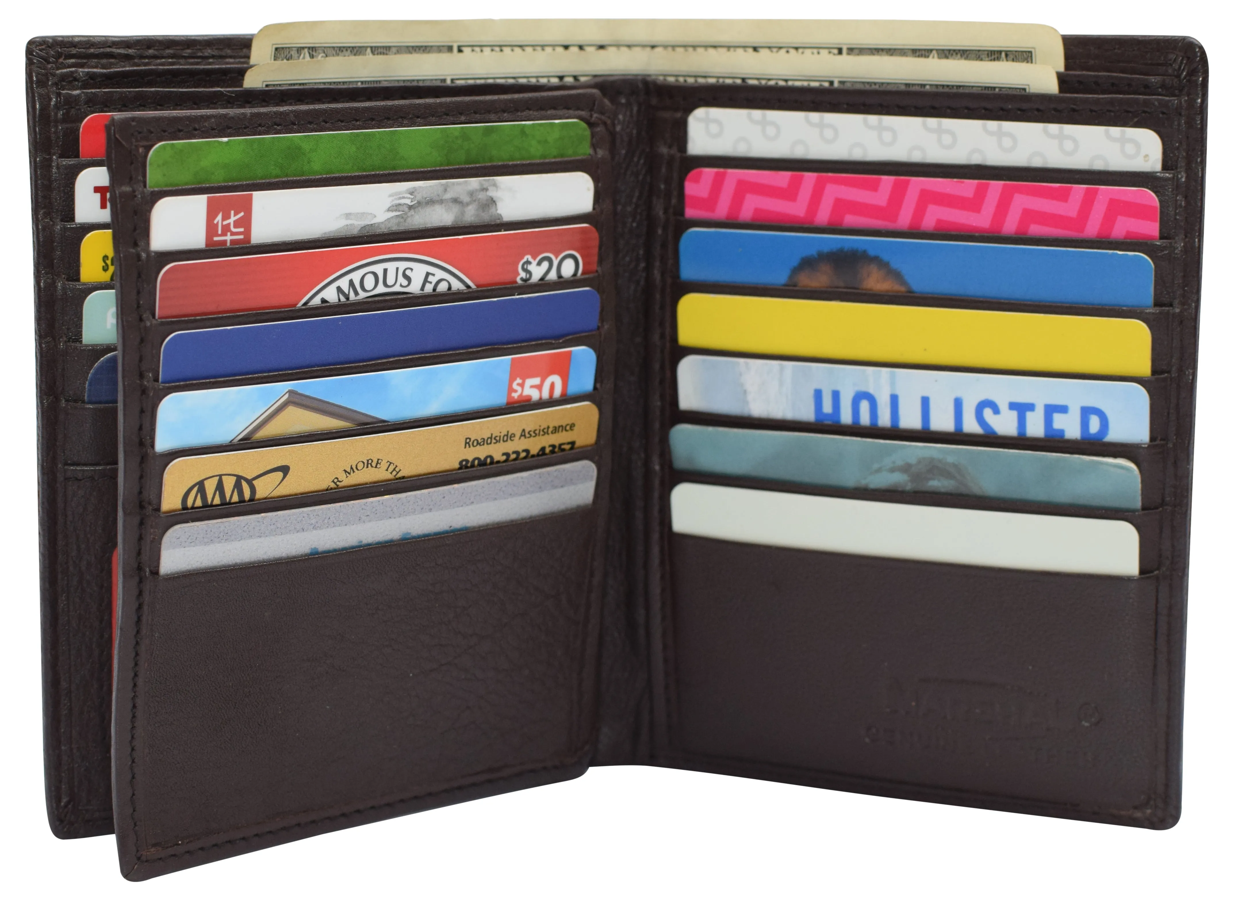 RFID Blocking Large Bifold Hipster Genuine Leather Men's Wallet 635502