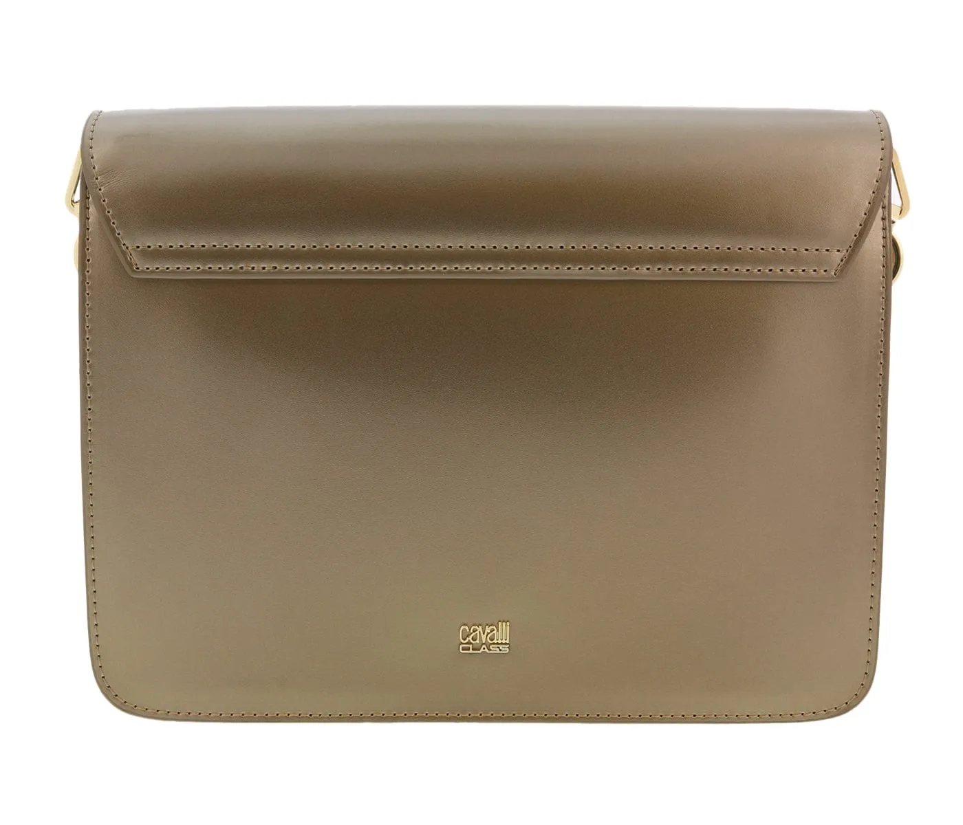 Roberto Cavalli HXLPGX 102 Bronze Studded Large Shoulder Bag