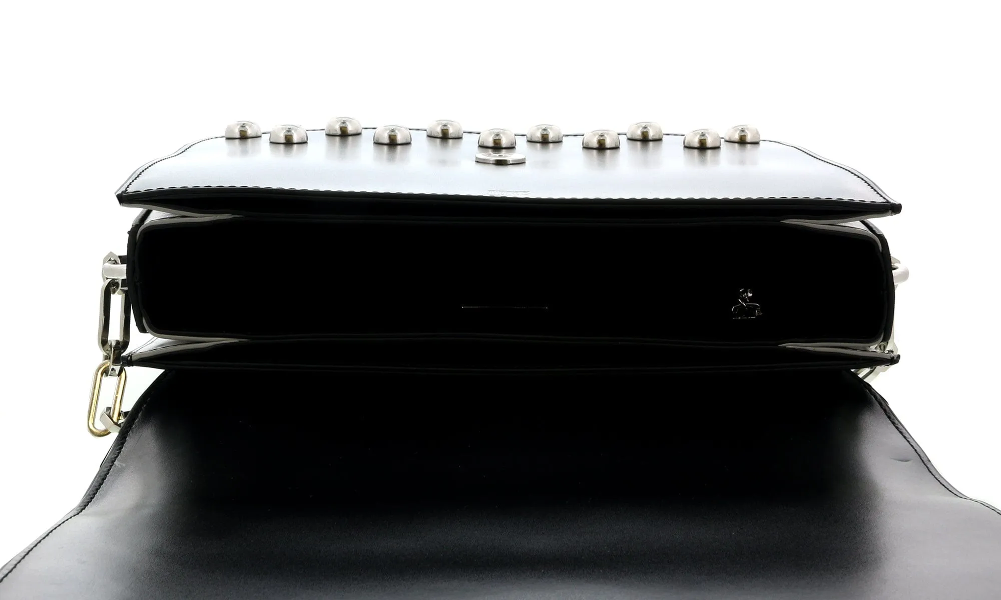 Roberto Cavalli HXLPGX 999 Black Studded Large Shoulder Bag