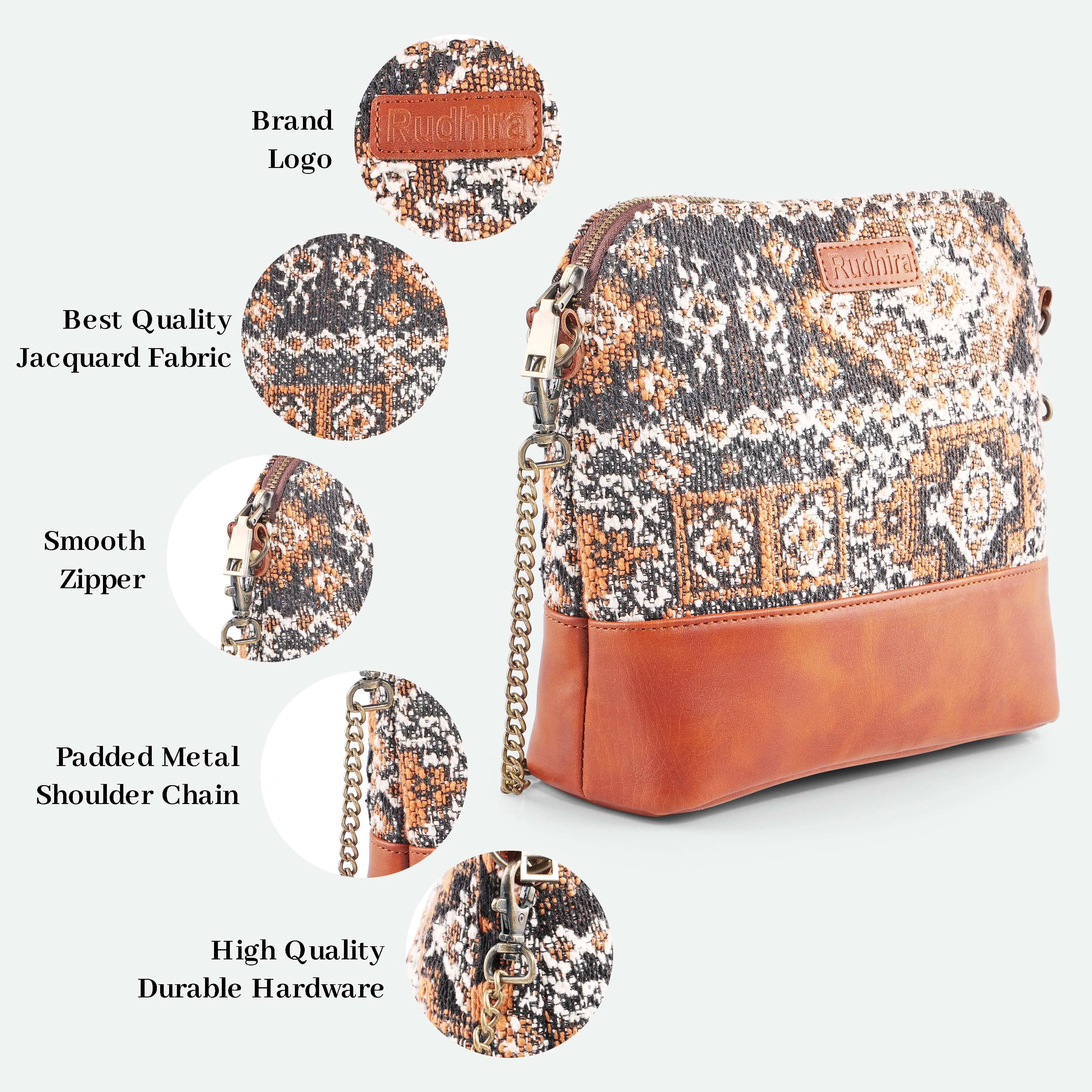 Rudhira Damask print cross body / sling bag