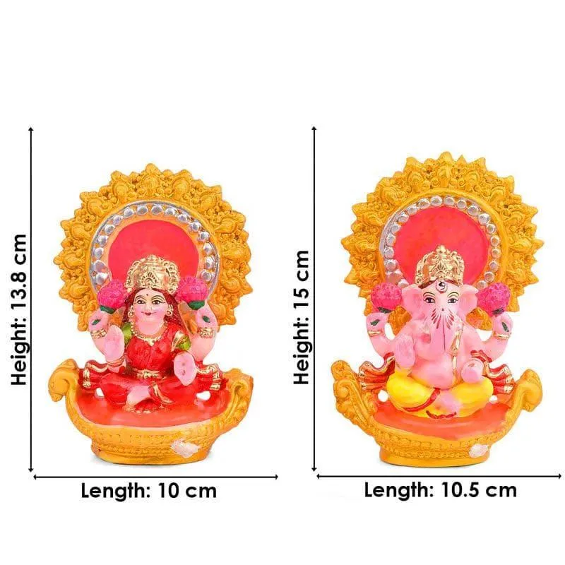 Sacred Lakshmi Ganesha Idol Set