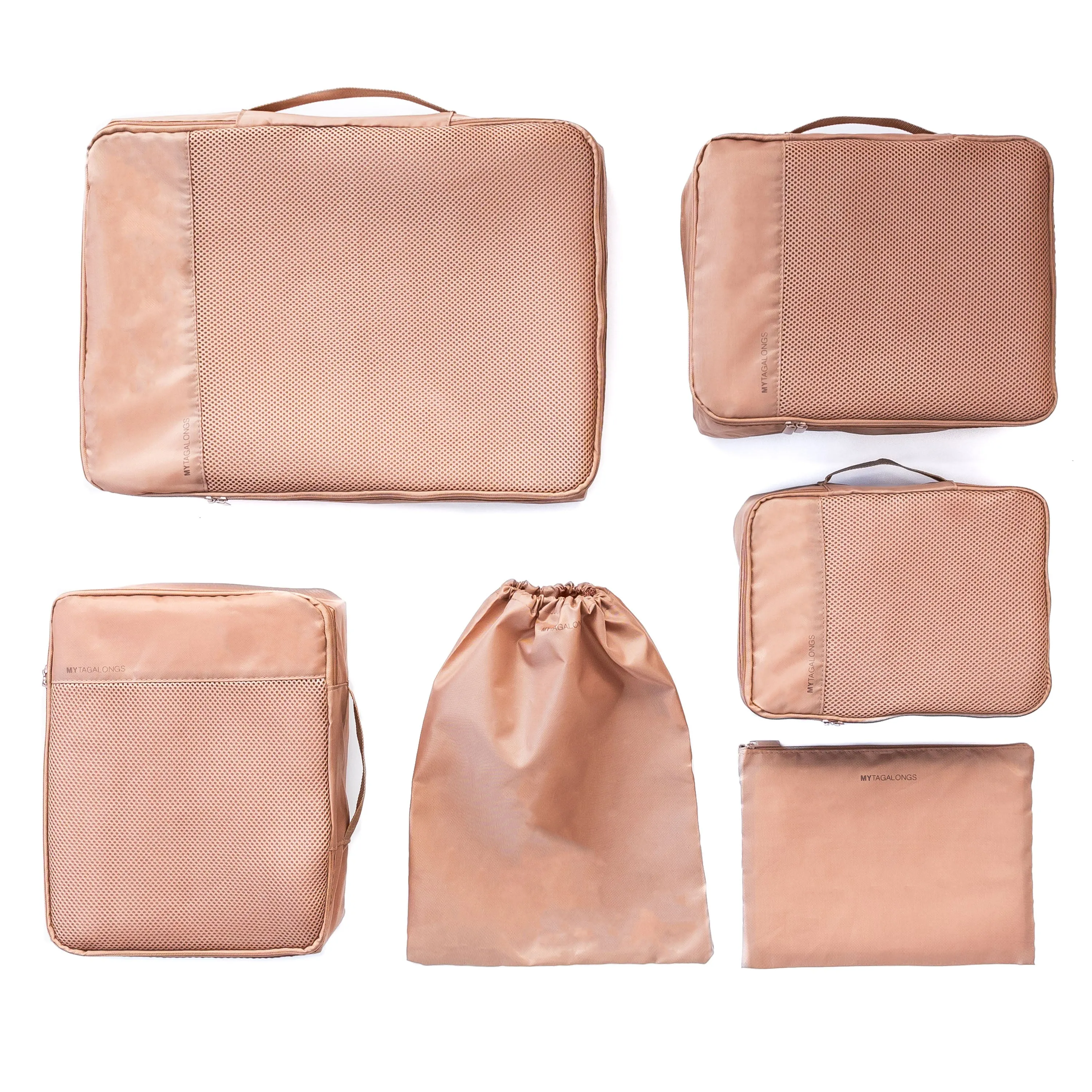SET OF 6 PACKING PODS- CARAMEL