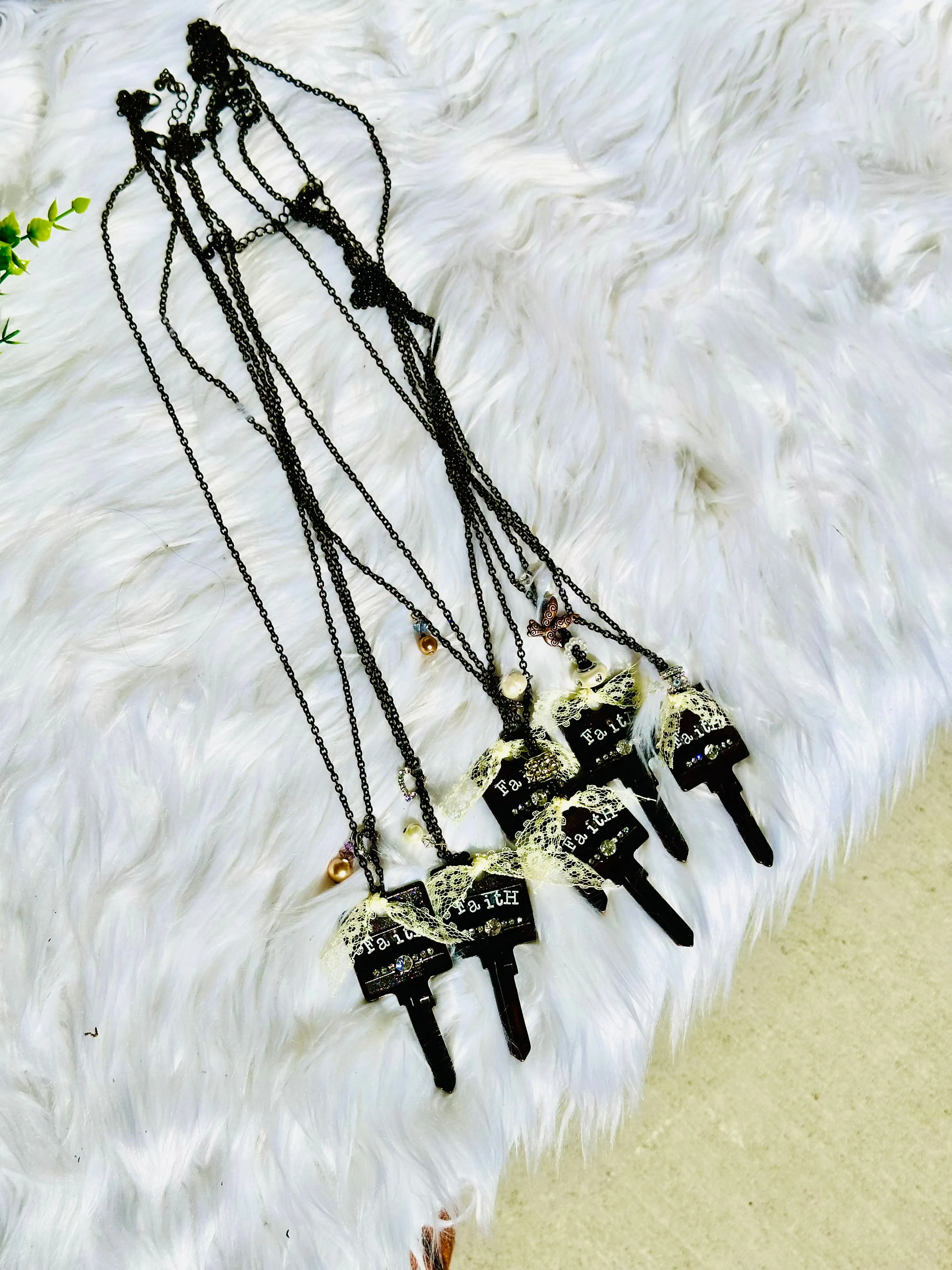 Shabby Chic Key Necklace