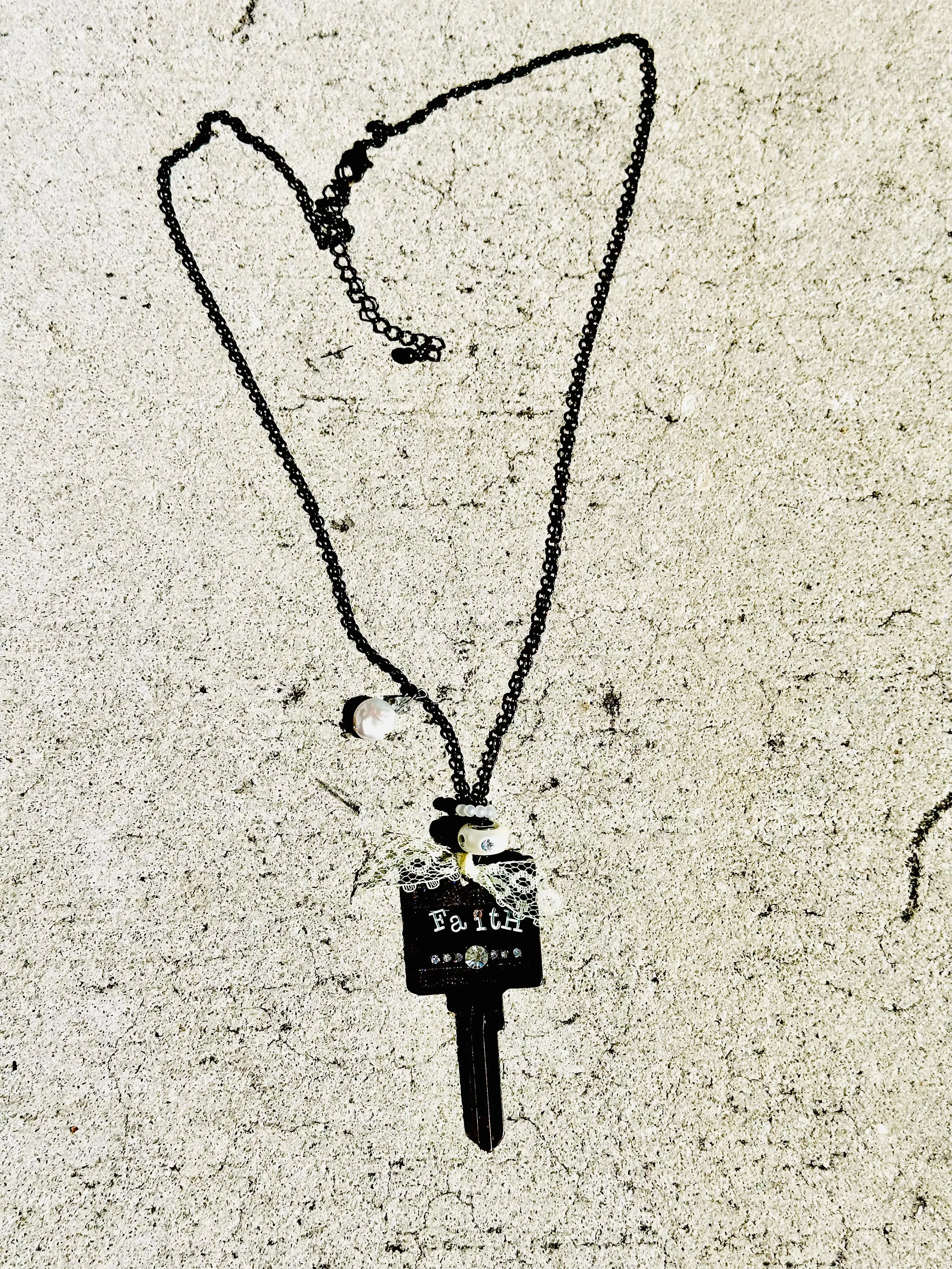 Shabby Chic Key Necklace