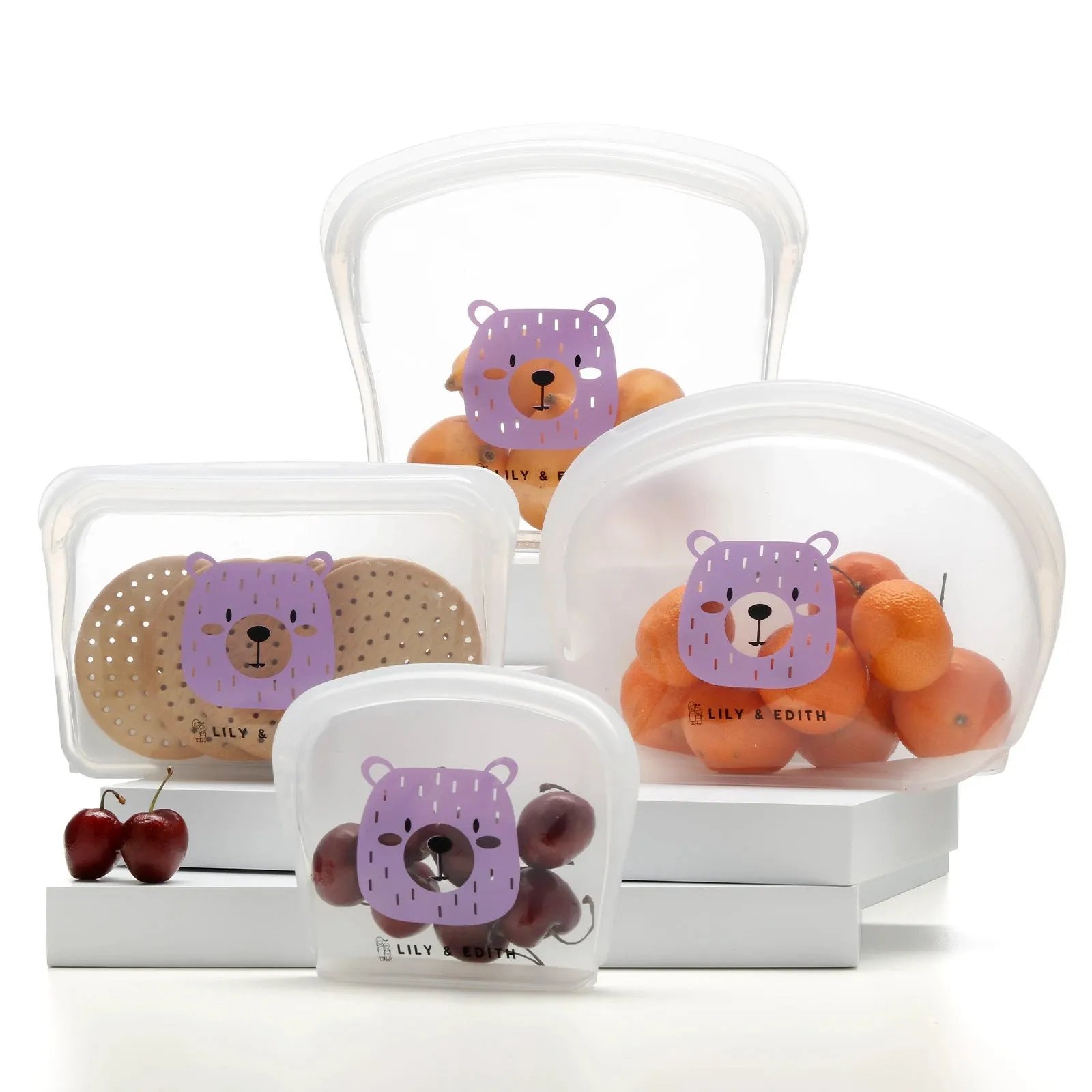 Silicone Reusable Bag Starter Kit 4-Pack | Bear