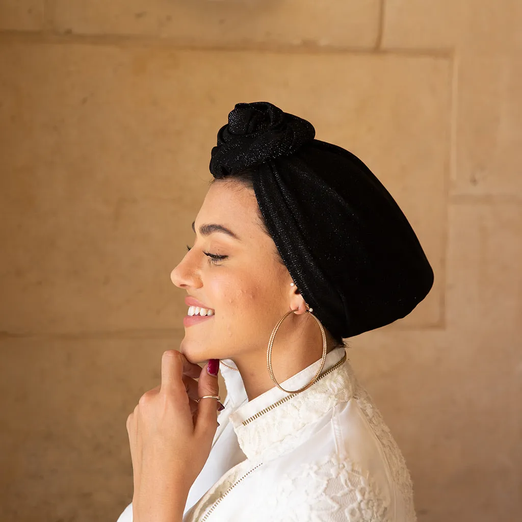 Silver and Black Specs Turban