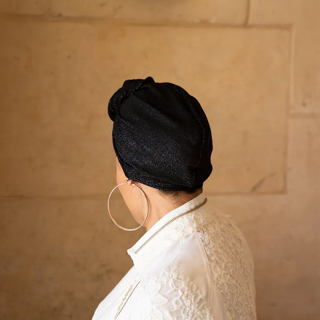 Silver and Black Specs Turban