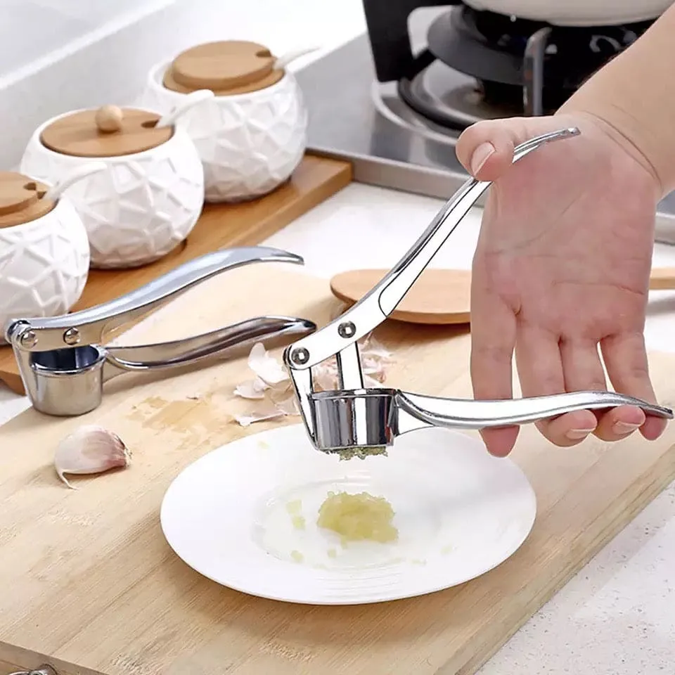 Stainless Steel Garlic Press Crusher, Ginger  Mincer, Ginger Squeezer Masher Handheld Ginger Micer