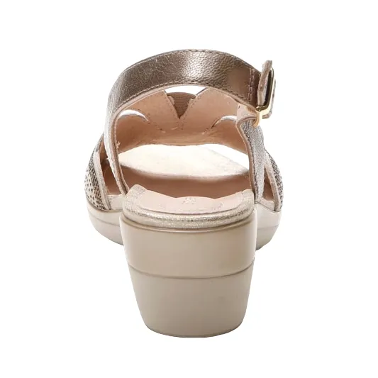 Stonefly Sandalo casual da donna in pelle laminata Vanity III 30 Goat 219076 Z00 beige