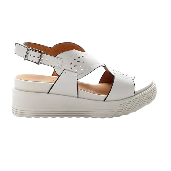 Stonefly sandalo da donna in pelle con tacco 6 cm Parky 19 Calf 219123 151 betulla bianca