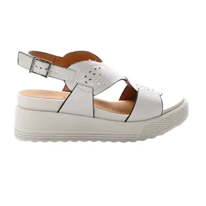 Stonefly sandalo da donna in pelle con tacco 6 cm Parky 19 Calf 219123 151 betulla bianca