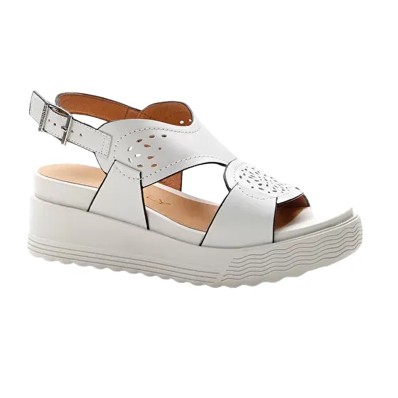 Stonefly sandalo da donna in pelle con tacco 6 cm Parky 19 Calf 219123 151 betulla bianca
