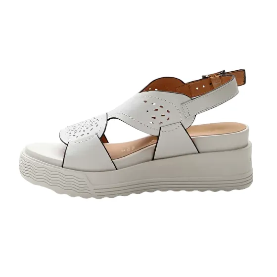 Stonefly sandalo da donna in pelle con tacco 6 cm Parky 19 Calf 219123 151 betulla bianca