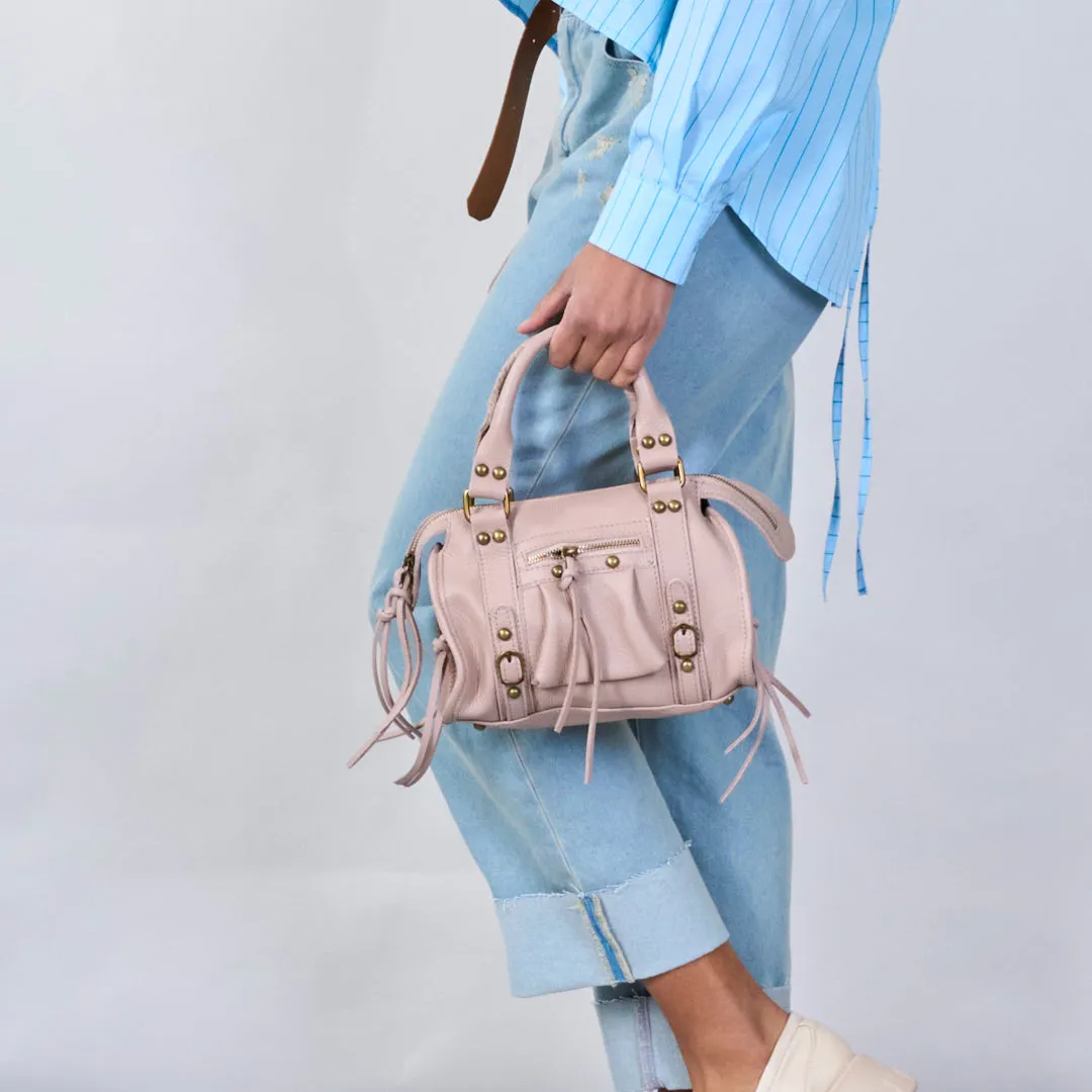 Studded mini leather satchel wholesale