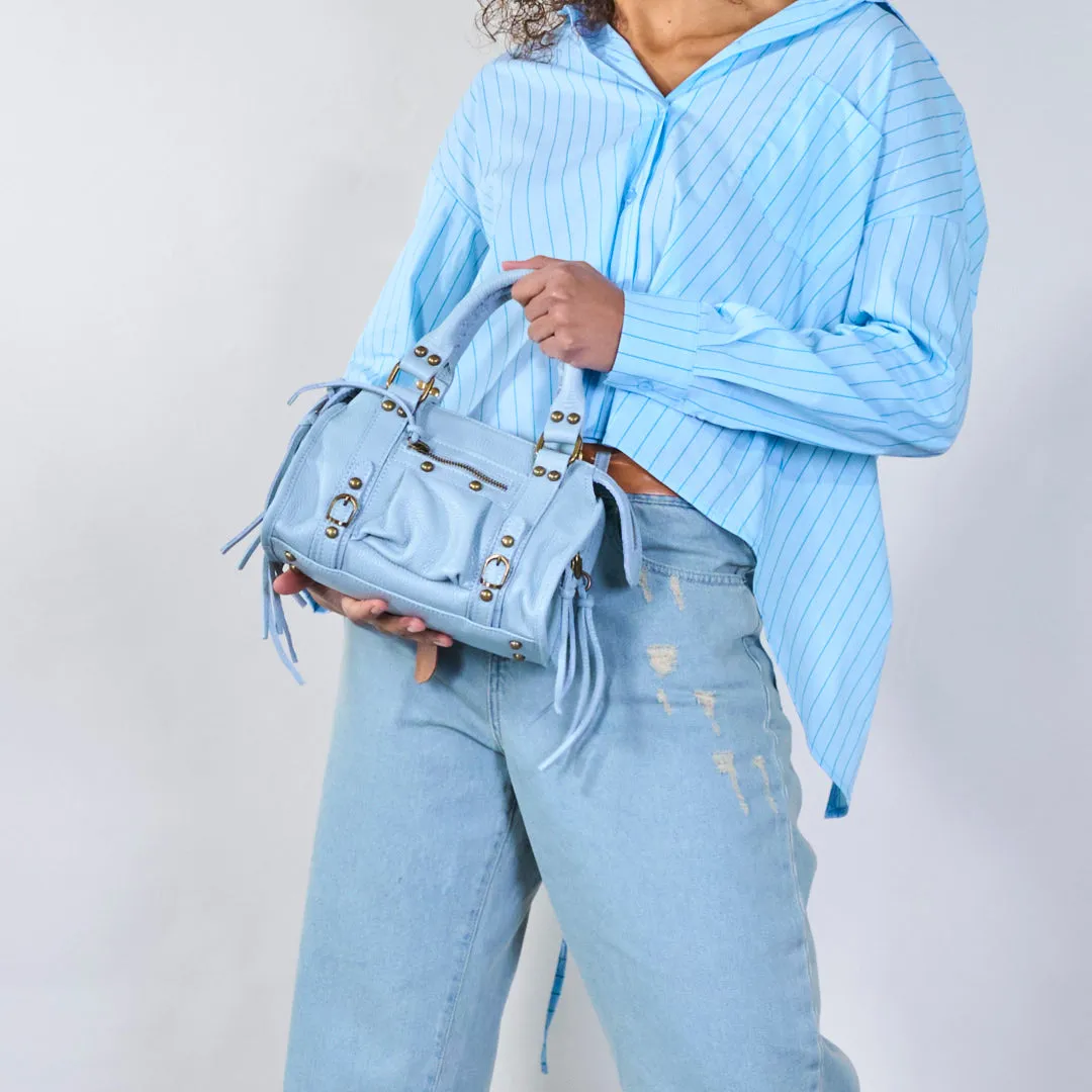 Studded mini leather satchel wholesale