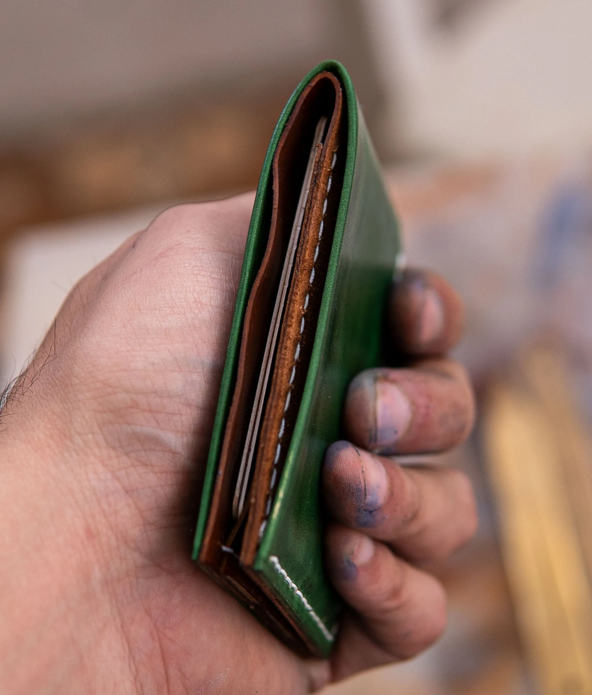 Stylish Leather Wallet - Pregreen
